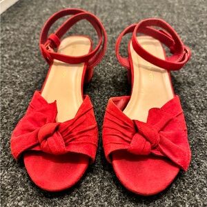 Streetwear Society Red Bow Heels - Size 8